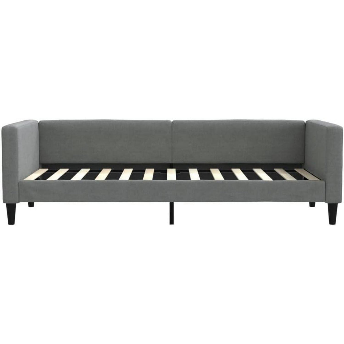 Schlafsofa 2-Sitzer Dunkelgrau 80x200 cm mit Matratze & Stauraum