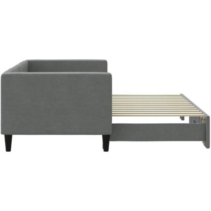 Schlafsofa 2-Sitzer Dunkelgrau – Ausziehbar mit Bettkasten