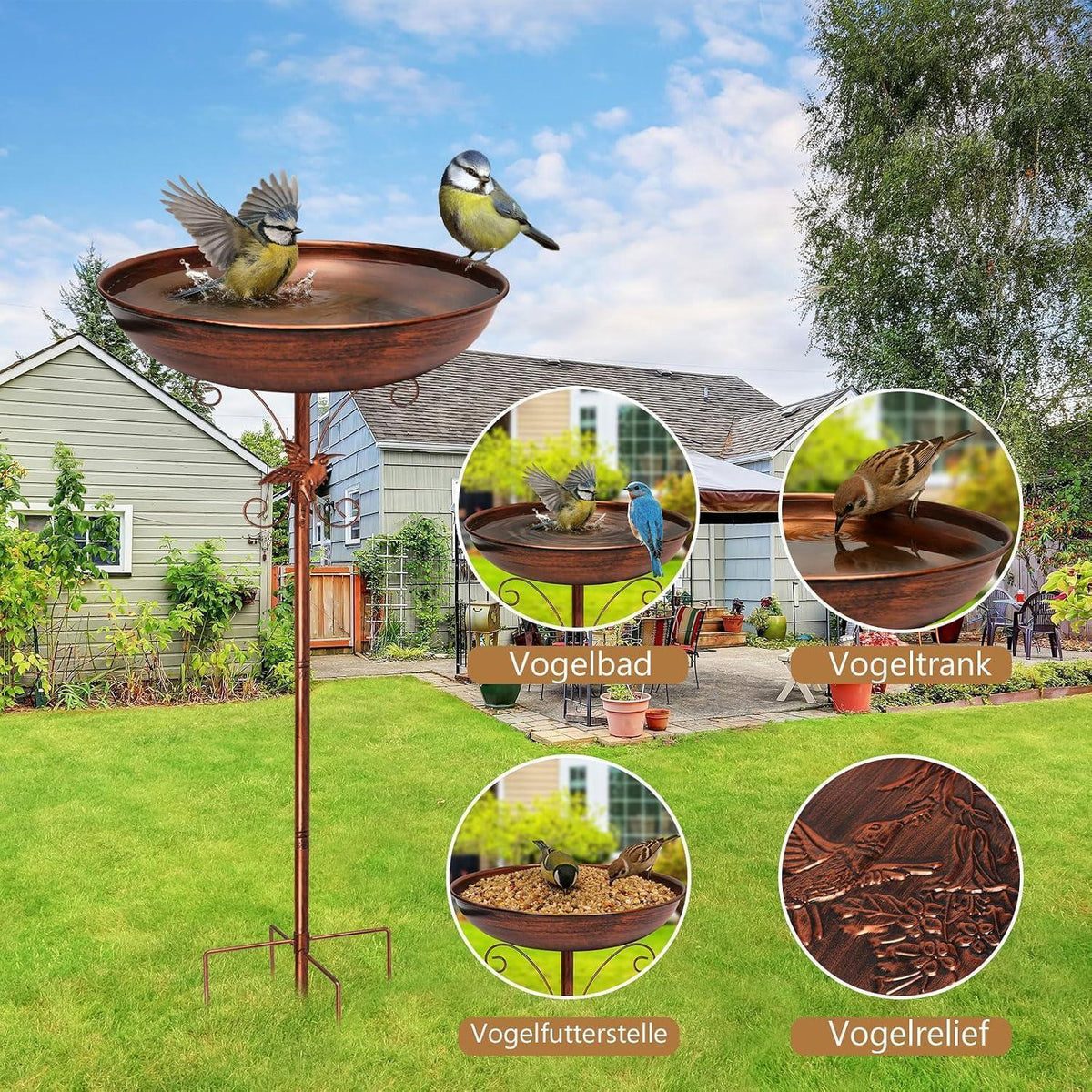 Vogeltränke Stehend – Frostsicher & Winterfest für den Garten