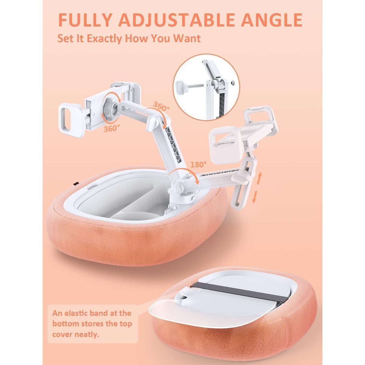 Tablet Kissen Halterung mit Snackschale – 360° Drehbar