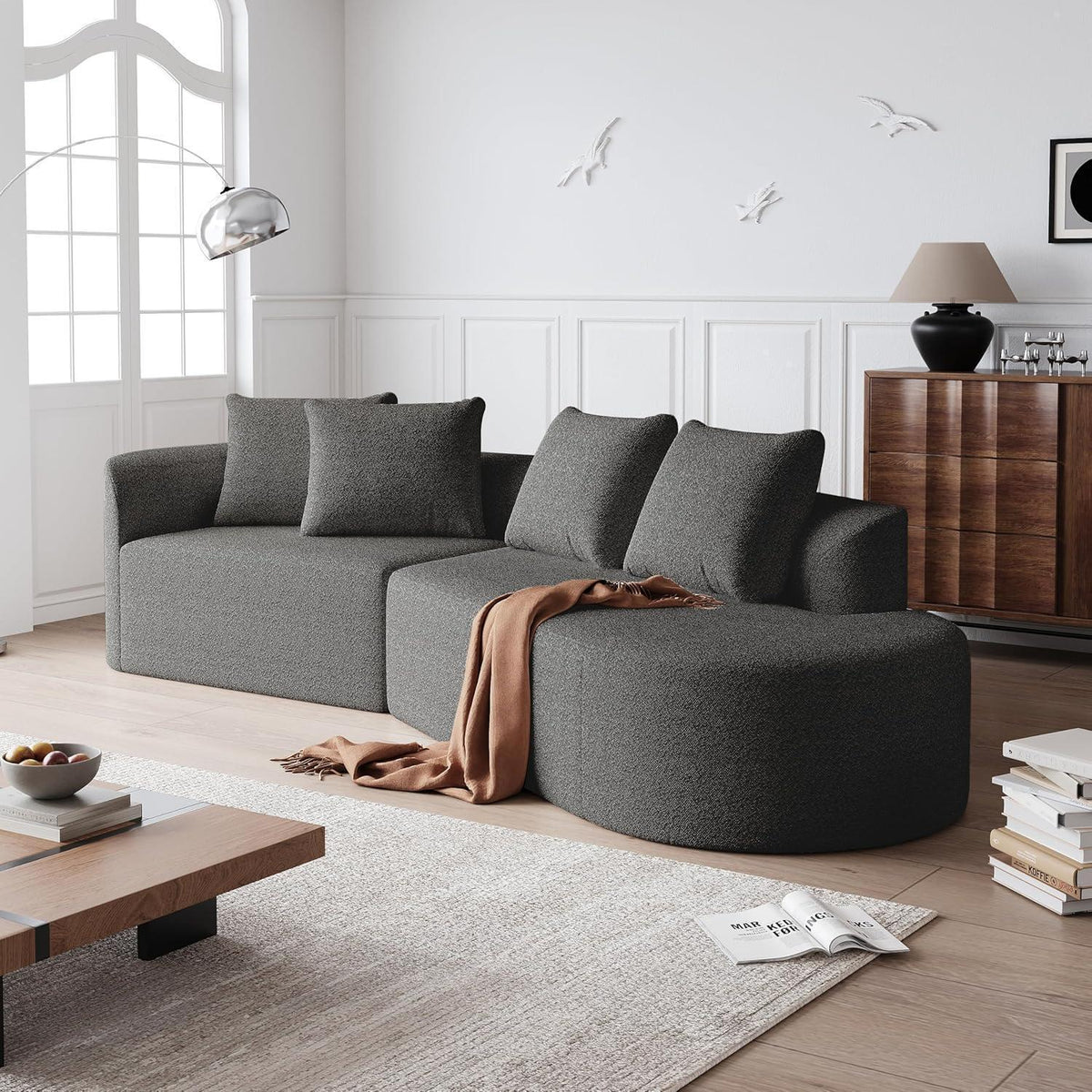 Schlafsofa mit Schlaffunktion, Grau – Bequem & Modern