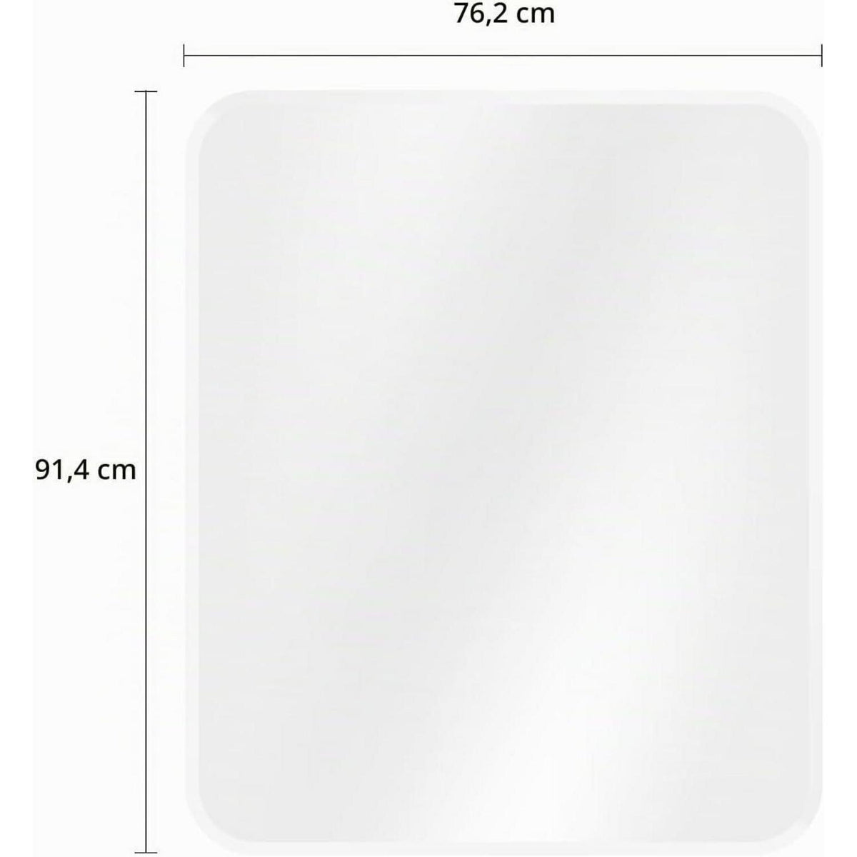 Rahmenloser Wandspiegel 90x75 cm mit abgerundeten Ecken