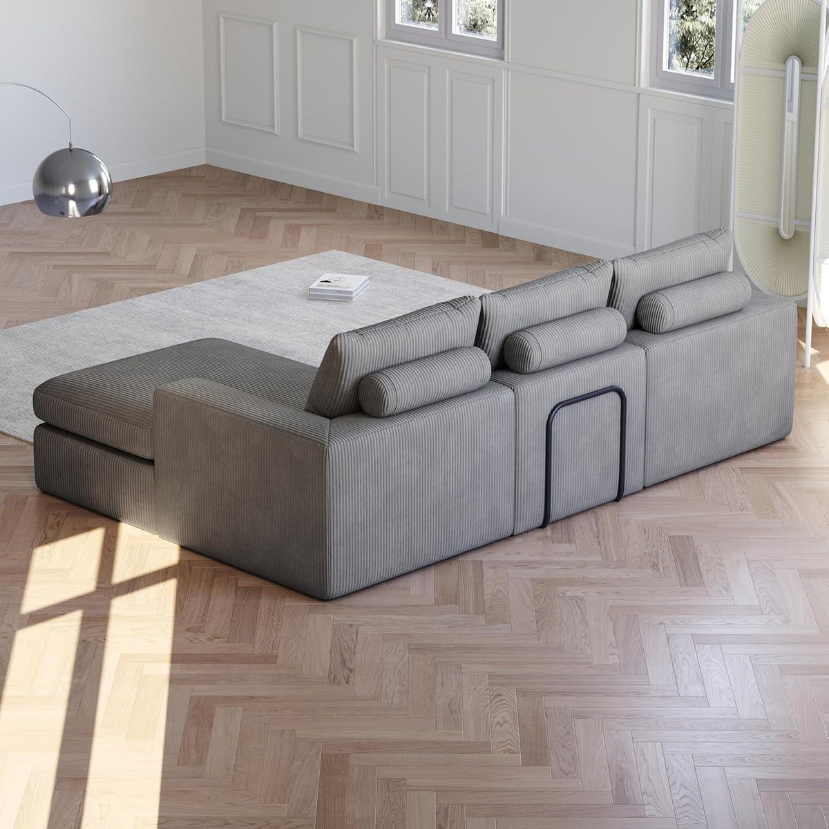 Ecksofa mit Schlaffunktion 250x160 cm – Dunkelgrau