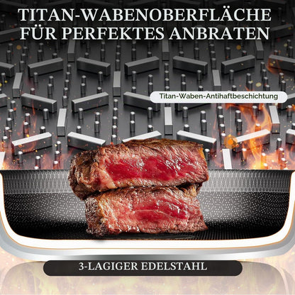 Tri-Ply Edelstahl Topfset 18-teilig mit Antihaftbeschichtung