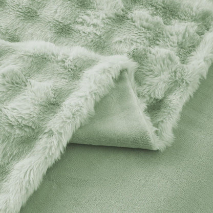 Plüsch Bettwäsche Set 200x220 Salbeigrün, Winterwarm & Flauschig