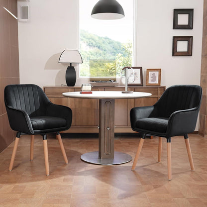 Esszimmerstühle 4er Set, 360° Drehbar, Schwarz Samt