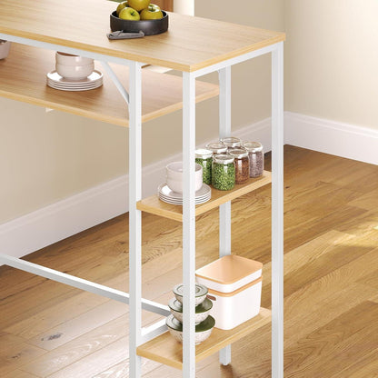 HOOBRO Bartisch Set für 2 Personen – Weiß & Natur
