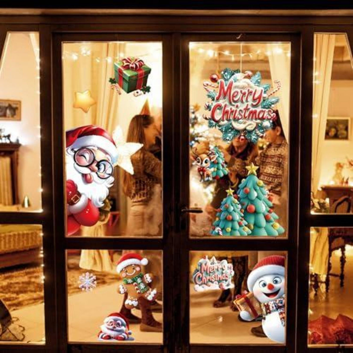 Weihnachtsfensterbilder – 9er Set, Selbstklebend & Wiederverwendbar