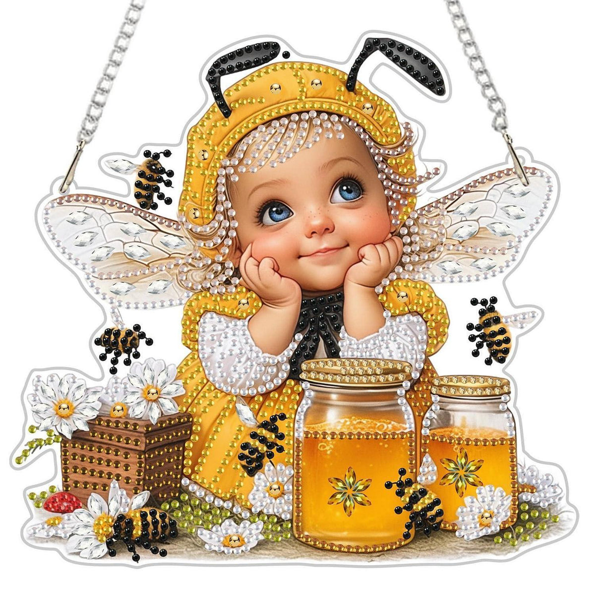Diamond Painting Anhänger Bienenfee – Bastelset für Erwachsene & Kinder