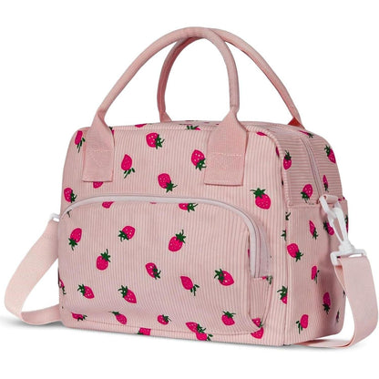 Isolierte Kühltasche Rosa-Erdbeere | Lunchbox für Arbeit & Picknick