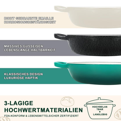 Gusseisen Dutch Oven Brotbacktopf 5,7L Grün