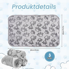 3x Kuscheldecke für Hunde & Katzen – 60x40cm, Pfotenmuster