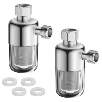 Duschwasserfilter 2er-Set | Kalkfilter Edelstahl 1/2 Zoll
