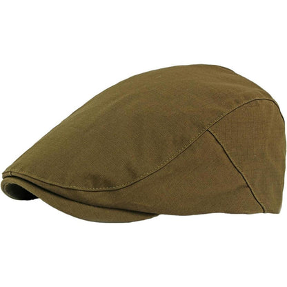 Baumwoll Schiebermütze Herren - Flatcap Newsboy Cap Armeegrün