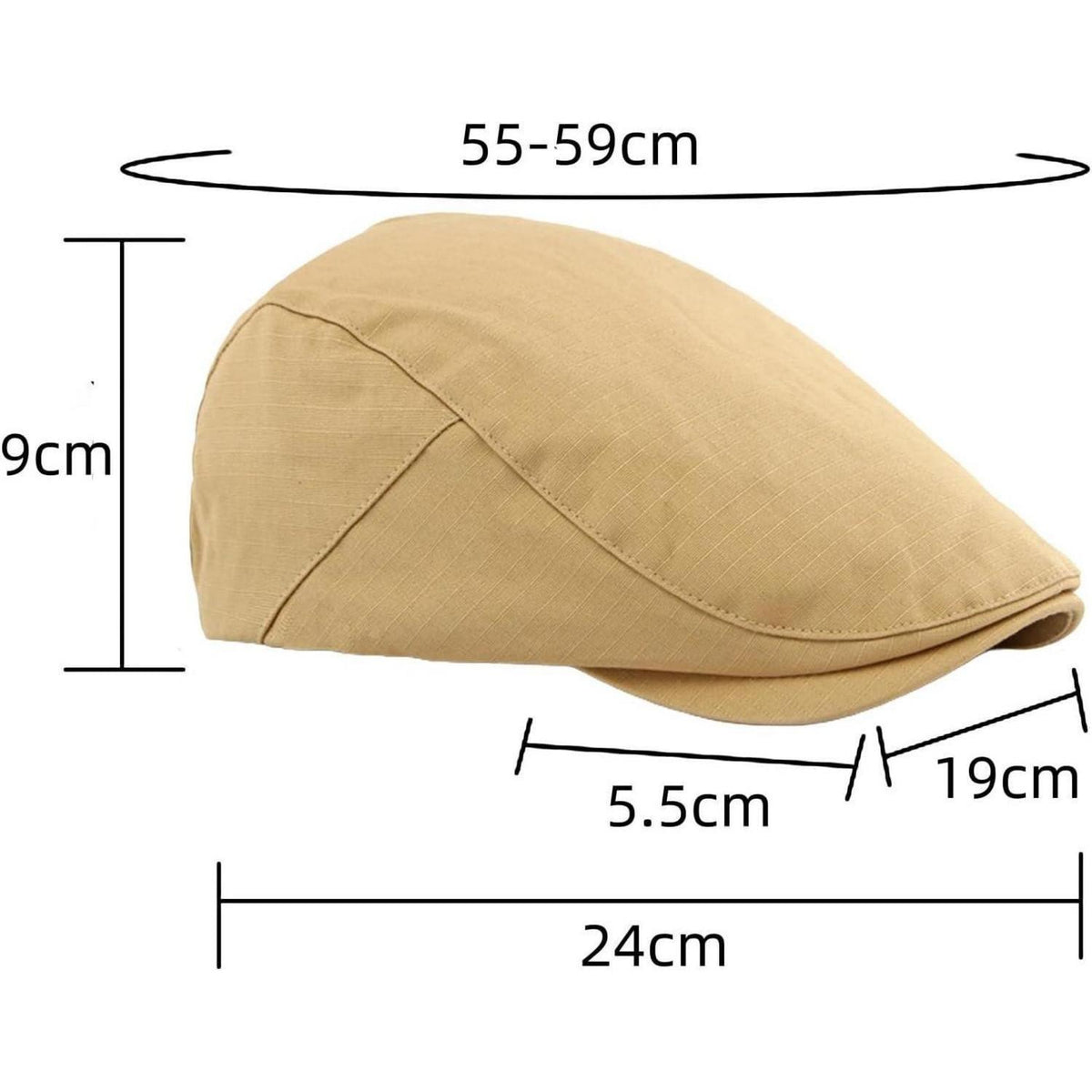 Baumwoll Schiebermütze Herren - Flatcap Newsboy Cap Armeegrün