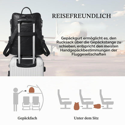 Rucksack Damen Laptopfach 15,6 Zoll Wasserdicht Business in Lederoptik