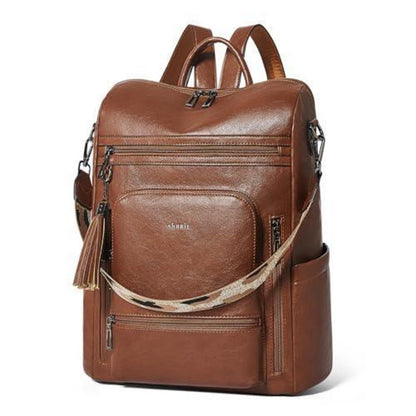 Rucksack Damen Laptopfach 15,6 Zoll Wasserdicht Business in Lederoptik