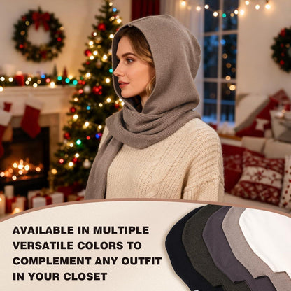 Winter Mützenschal Set 2in1 – Grau, Warm & Winddicht