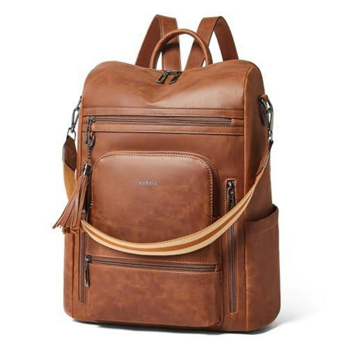 Rucksack Damen Laptopfach 15,6 Zoll Wasserdicht Business in Lederoptik