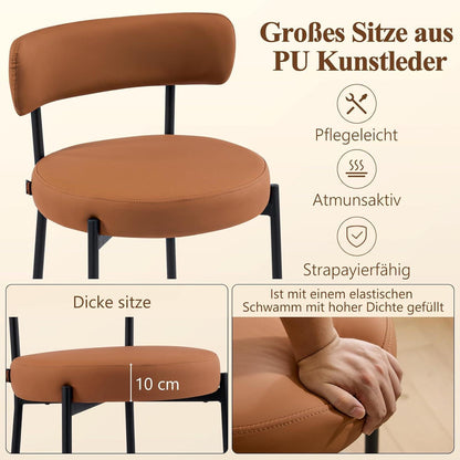 Barhocker 2er Set Braun – Gepolstert & Komfortabel