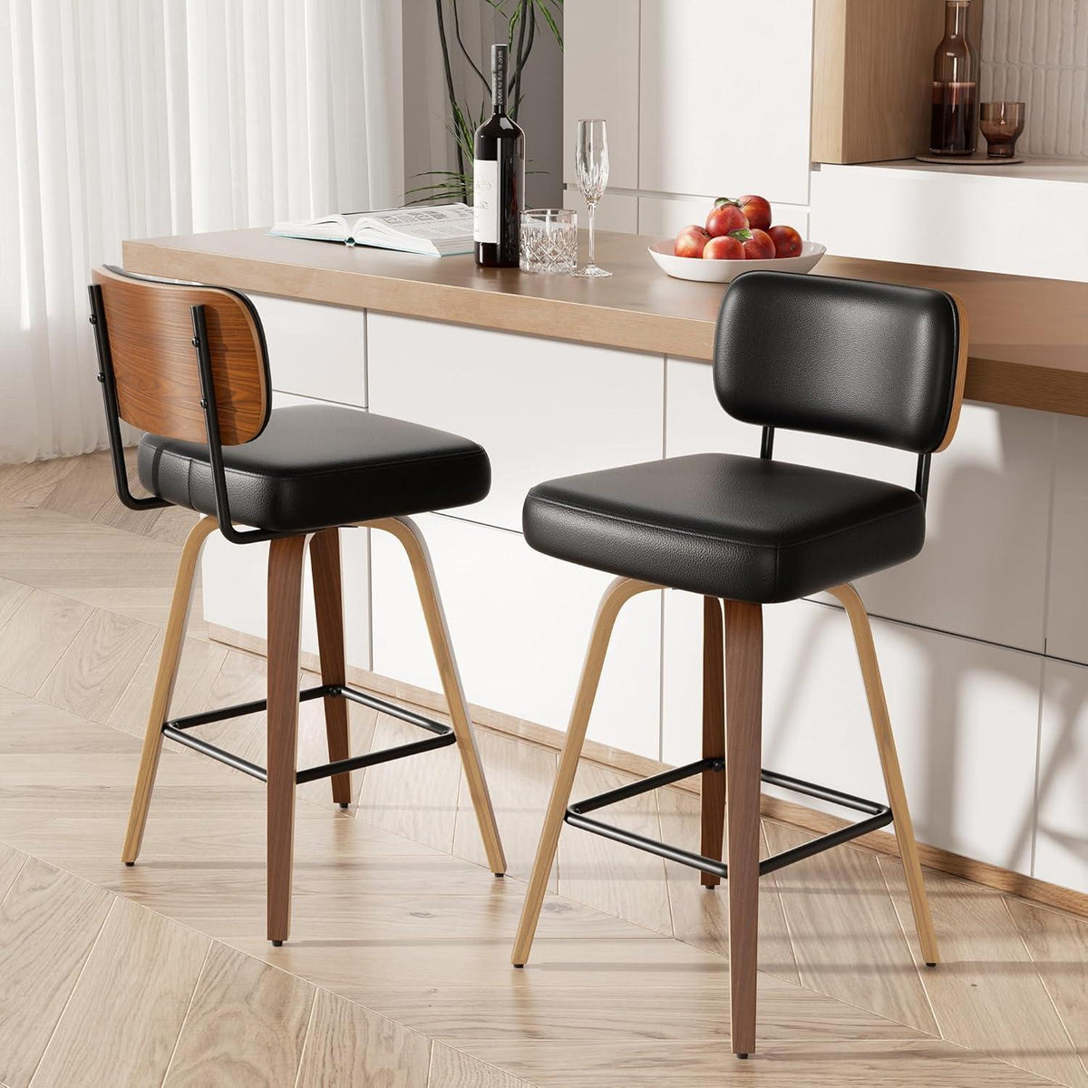 Drehbarer Barhocker 2er Set – Mid-Century Design & Komfort