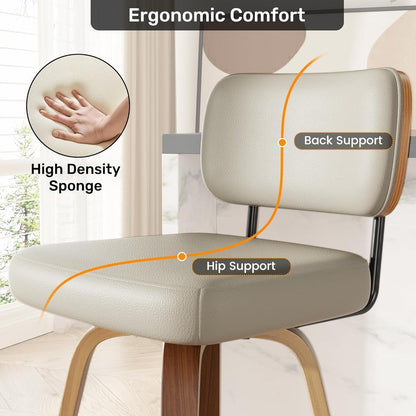 Drehbarer Barhocker 4er Set – Mid-Century Design, 65cm
