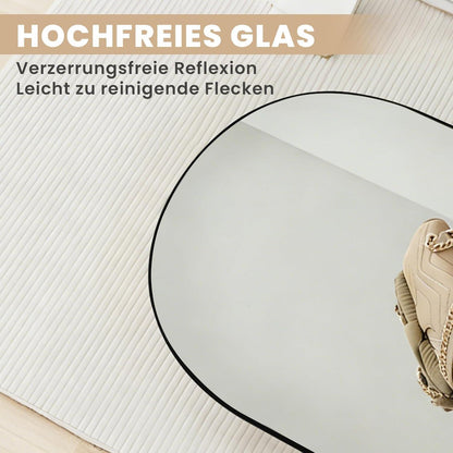 Ganzkörperspiegel 180x65cm Schwarz – Gehärtetes Glas, Modern