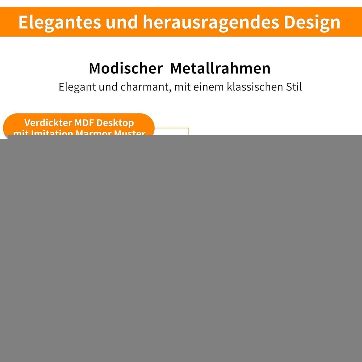 5-teiliges Esstisch Set Grau & Gold – Modernes Esszimmer mit Stühlen