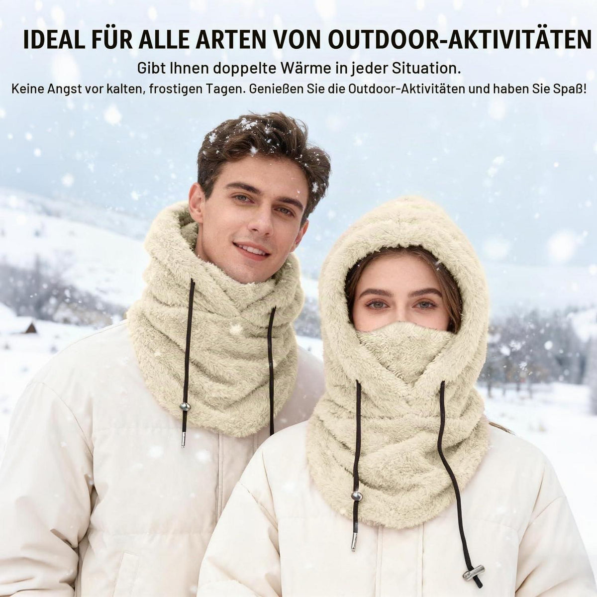 Sturmhaube Fleece Damen, Winddichte Gesichtshaube für Radfahren & Skifahren