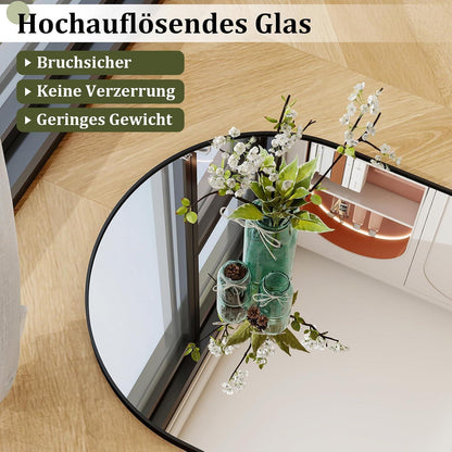Ganzkörperspiegel Bogenförmig 165x60cm – Stand- & Wandspiegel Schwarz