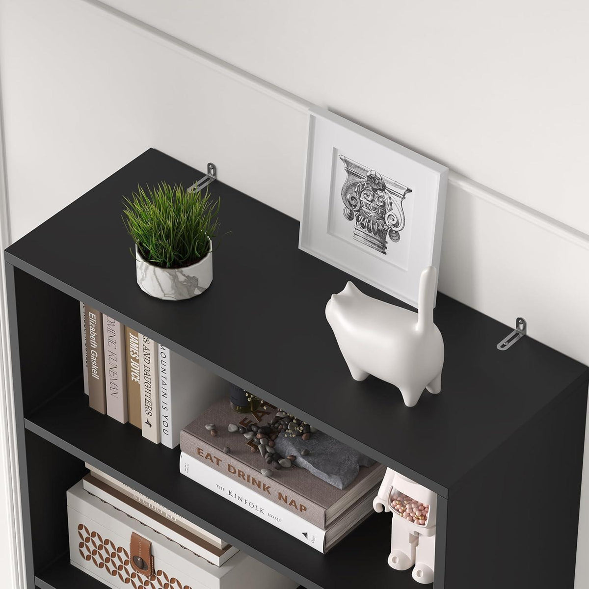 209 cm Bücherregal mit Türen & verstellbaren Regalböden