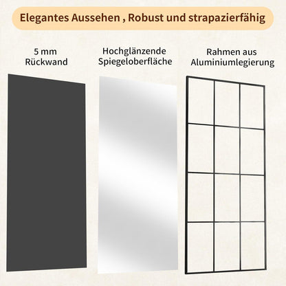 Großer Standspiegel 180x76 cm | Dekorativer Ganzkörperspiegel