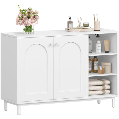 Weißer Badezimmerschrank mit 2 Türen & verstellbarem Regal