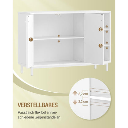Weißer Badezimmerschrank mit 2 Türen & verstellbarem Regal