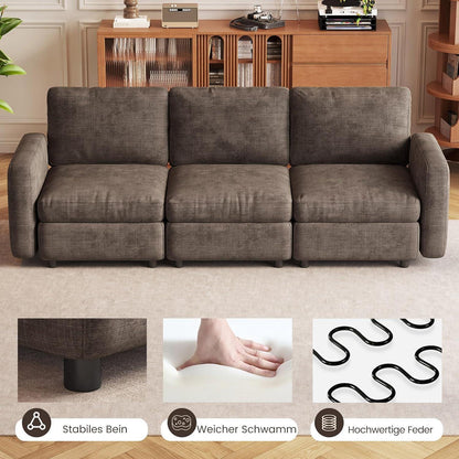 Modernes 2-Sitzer Sofa aus Velours in Braun