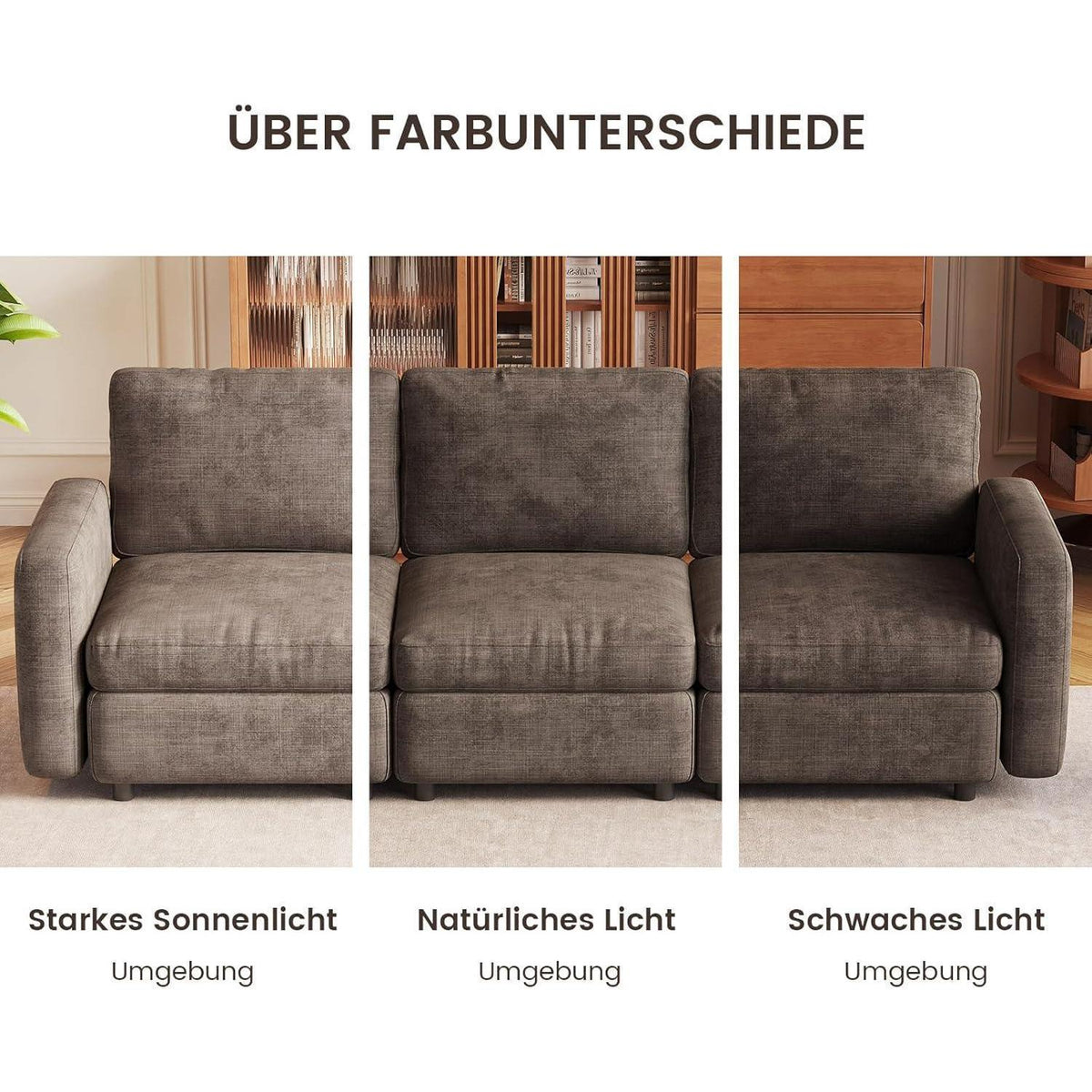 Modernes 2-Sitzer Sofa aus Velours in Braun