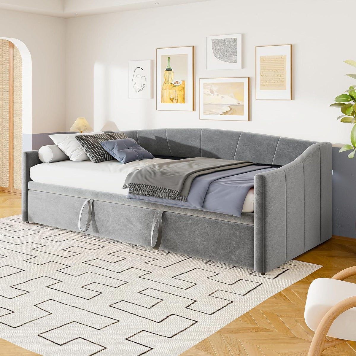 Schlafsofa 200cm – Ausziehbar, Schrankbett & Tagesbett Grau