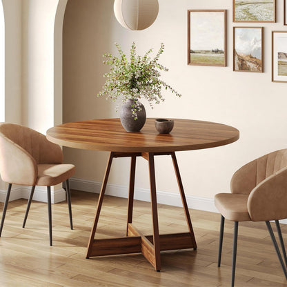 Runder Esstisch für 2-4 Personen – Braun, Landhausstil