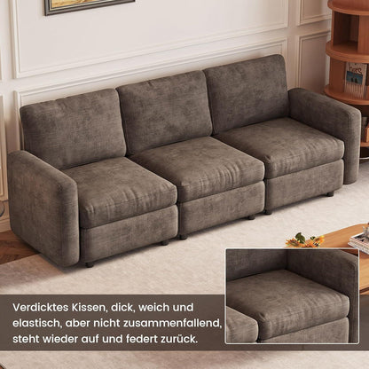 Modernes 4-Sitzer Sofa aus Velours in Braun