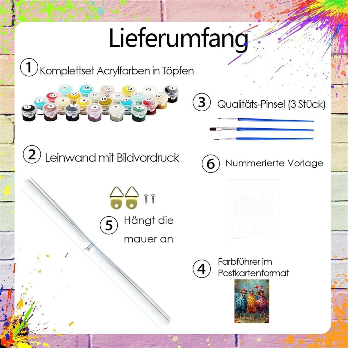 Malen nach Zahlen Huhn – Paint by Numbers für Erwachsene