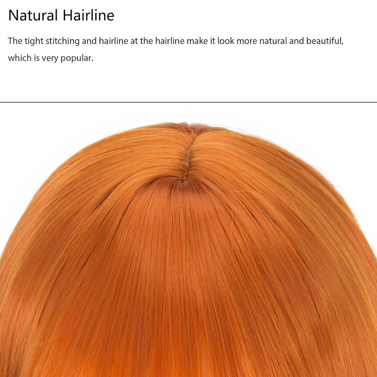 Bob Perücke Damen 13 Zoll, Orange mit Pony – Synthetik Perücke