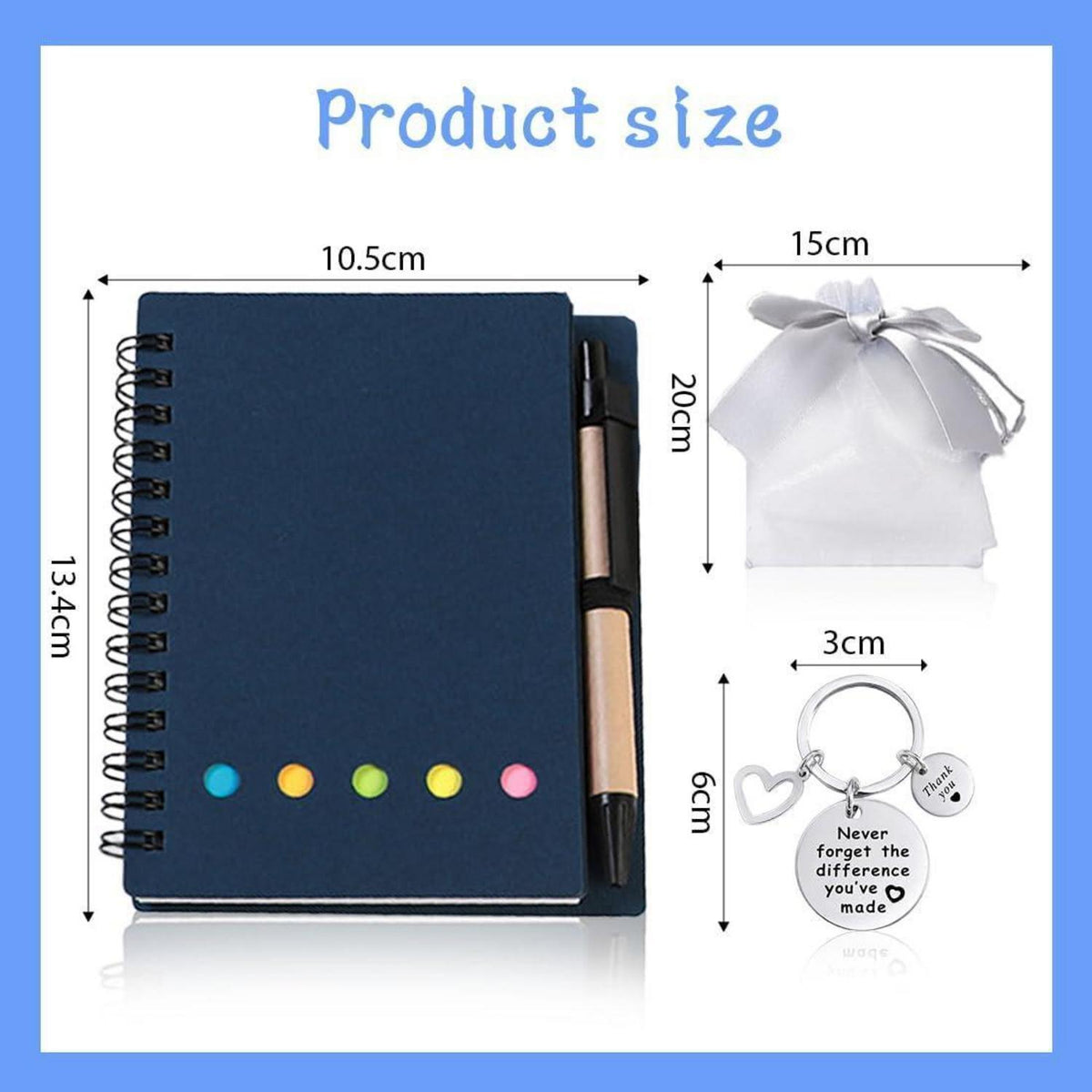 Abschiedsgeschenk Set: Notizbuch, Kugelschreiber & Schlüsselanhänger