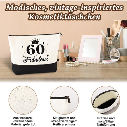 Einkaufstasche 60. Geburtstag Frau – Vintage 1966 Set mit Kosmetiktasche & Karte