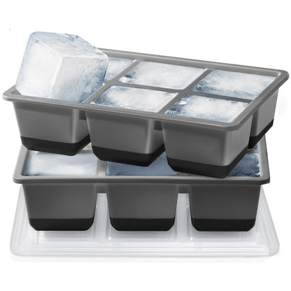 XXL Eiswürfelform mit Deckel – Große Silikon Eiswürfelbehälter