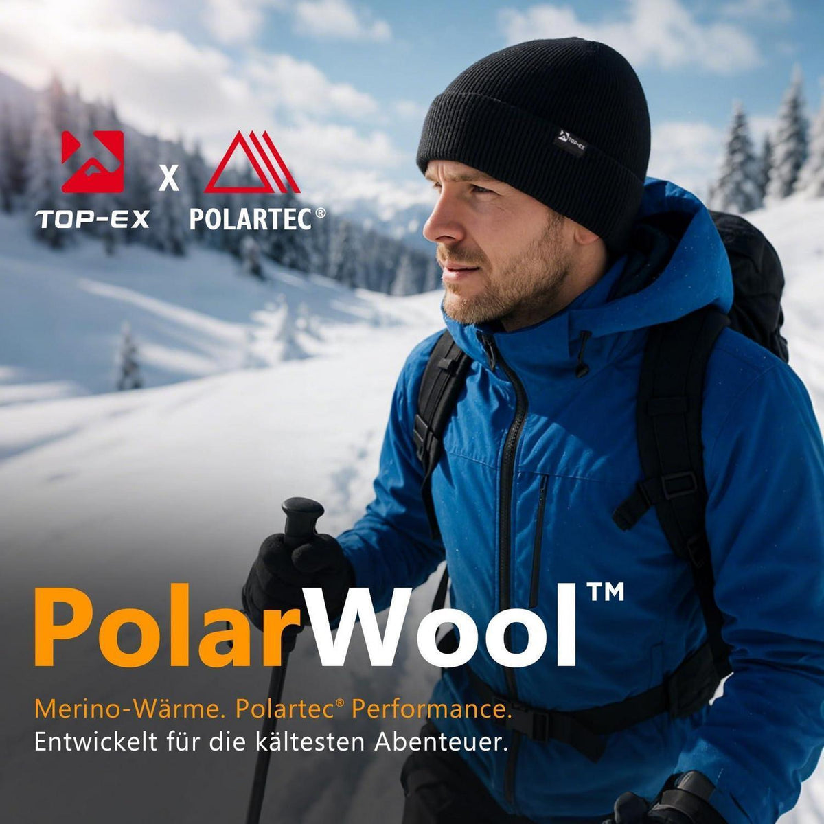 Wärme-Mütze Merino-Wolle mit Fleecefutter, wasserdicht, unisex