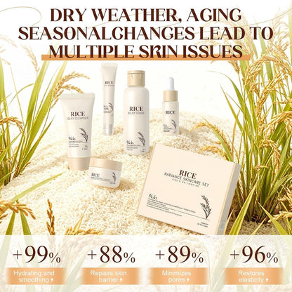 Koreanisches Reis Skincare Set – 9-teiliges Hautpflege Geschenk