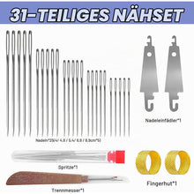 31-teiliges Nähset Stahl-Nadeln mit großem Öhr für Handarbeit