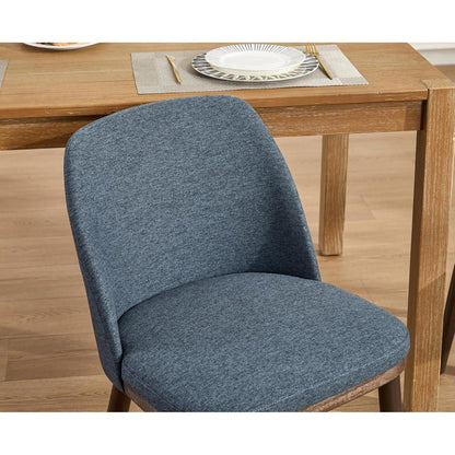 Esszimmerstühle Set Blau – Polsterstuhl mit Holzbeinen
