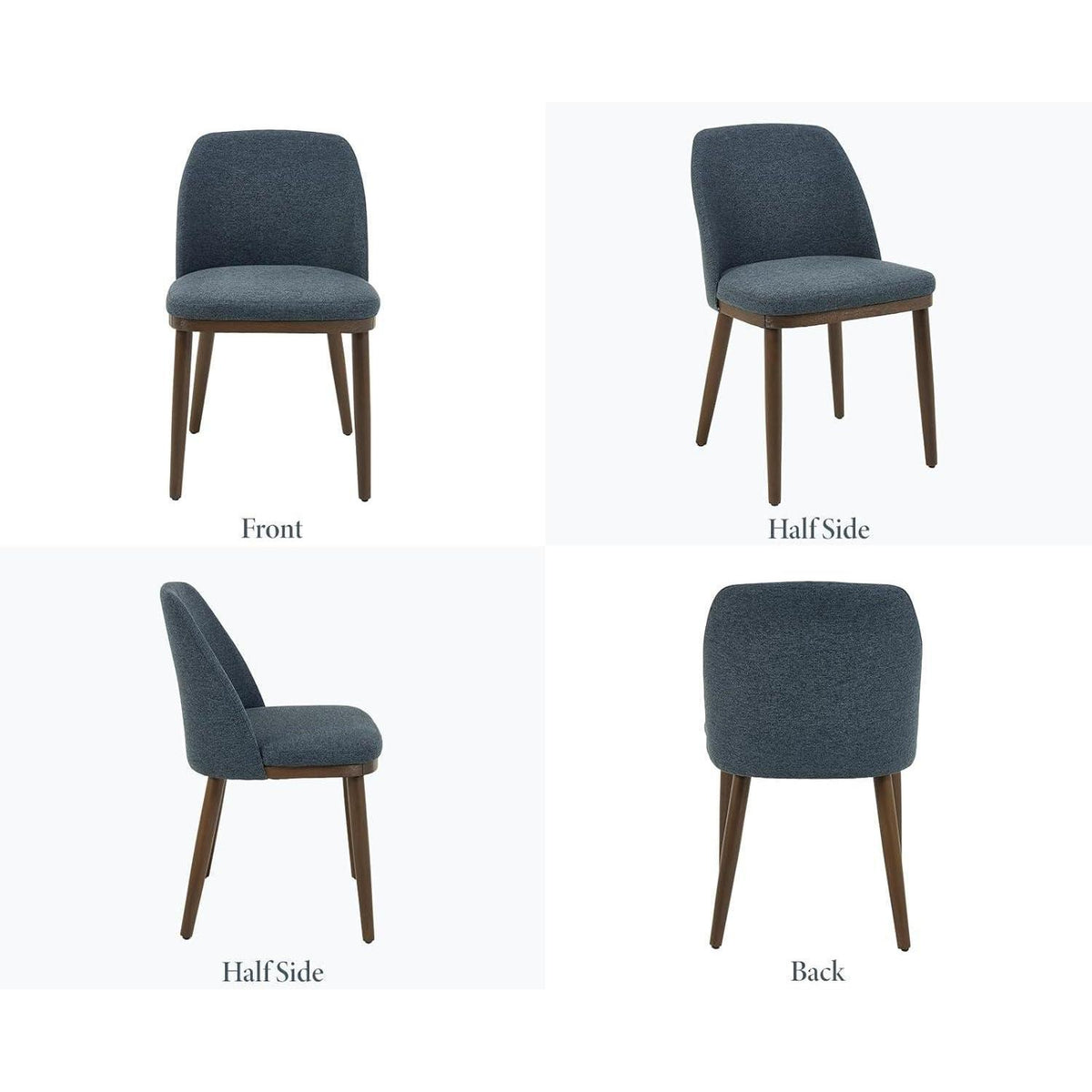 Esszimmerstühle Set Blau – Polsterstuhl mit Holzbeinen