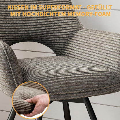 Drehbarer Esszimmerstuhl Set Taupe – Samt, 360° & Komfort